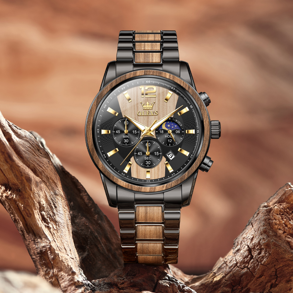 Luxury Watch Wallpaper - OLEVS Men's Watches Luxury Original Wooden