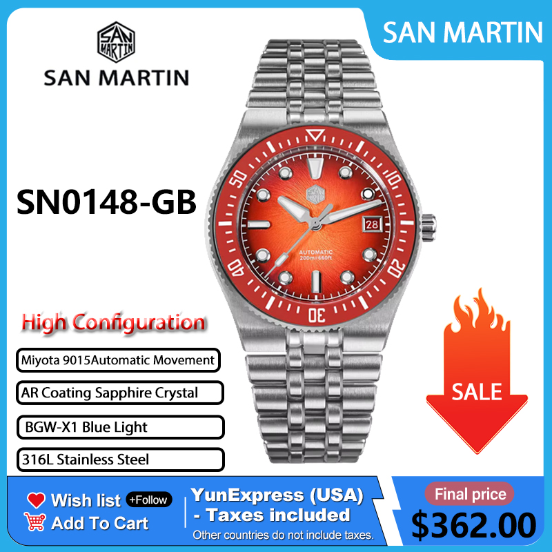 San Martin SN0148GB 40mm Ename - Cloisonne Enamel Dial ulasan dan harga