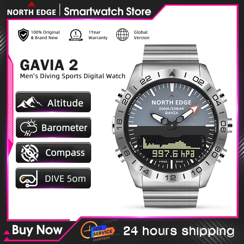 NORTH EDGE Mens Dive Watch Mil - Compass Watch Luxury ulasan dan harga