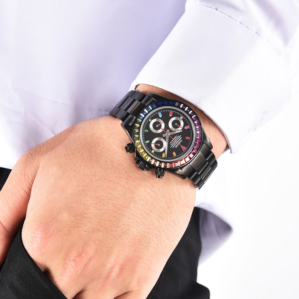 Luxurious 39mm Black Men's Wat - Luxury Watch Business ulasan dan harga
