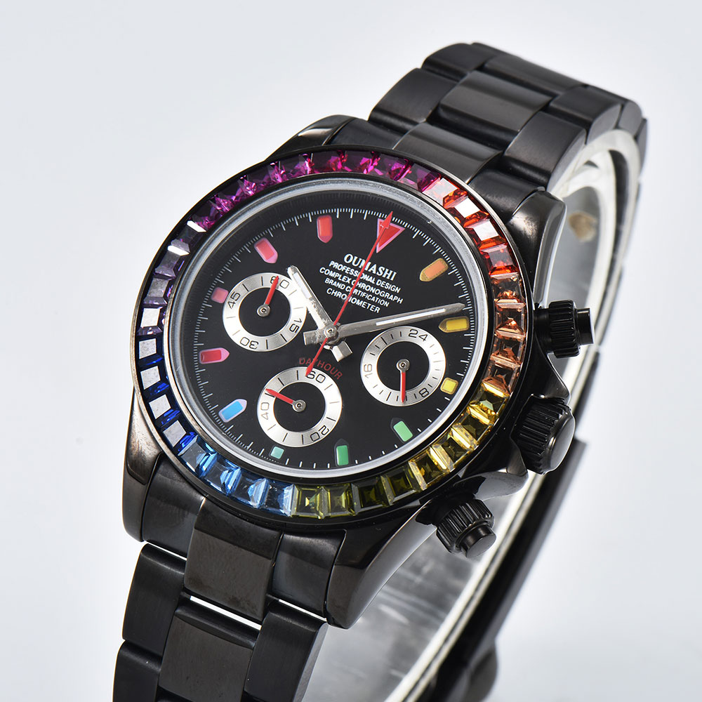 Luxurious 39mm Black Men's Wat - Luxury Watch Business ulasan dan harga