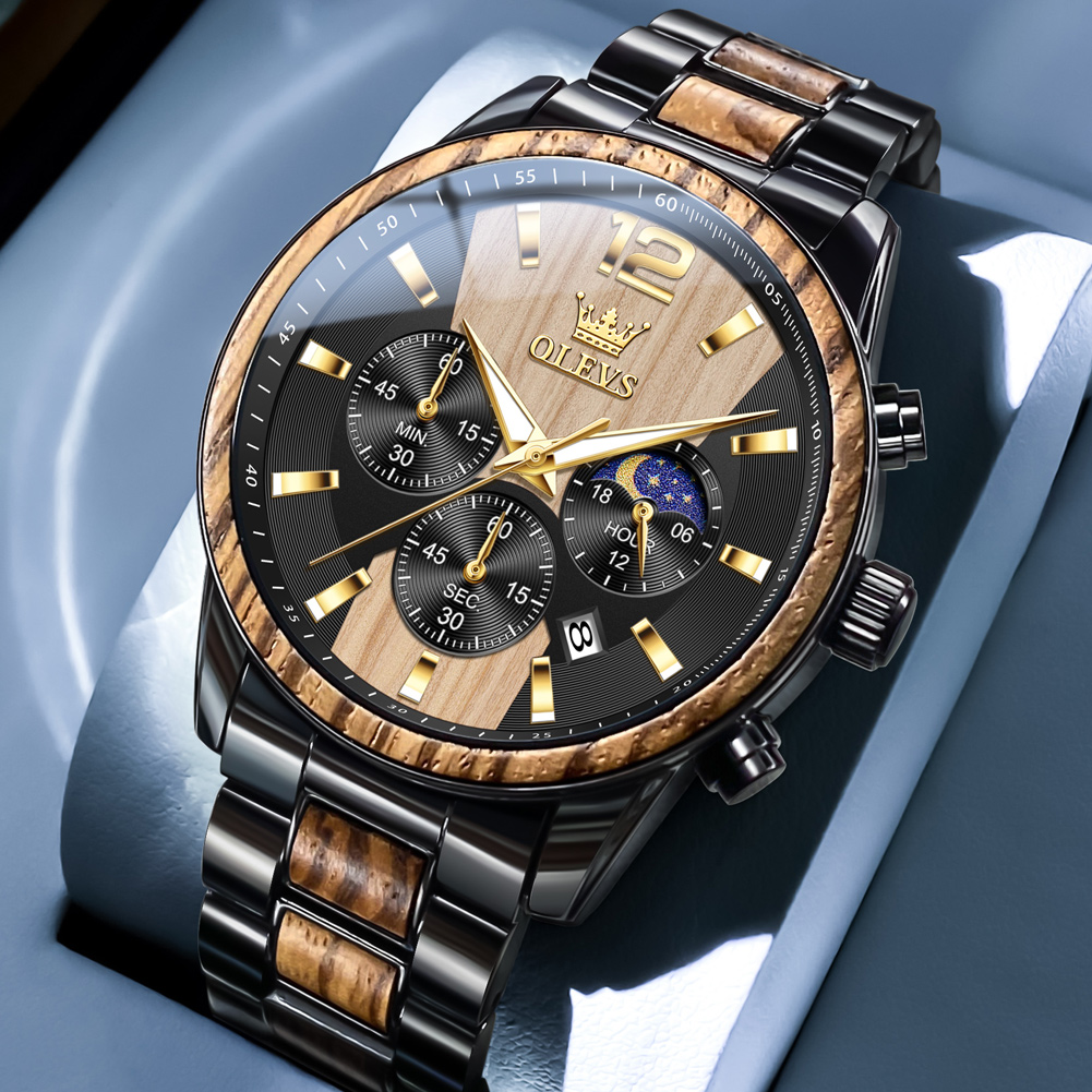 OLEVS Men's Watches Luxury Ori - Luxury Watch Wallpaper ulasan dan harga