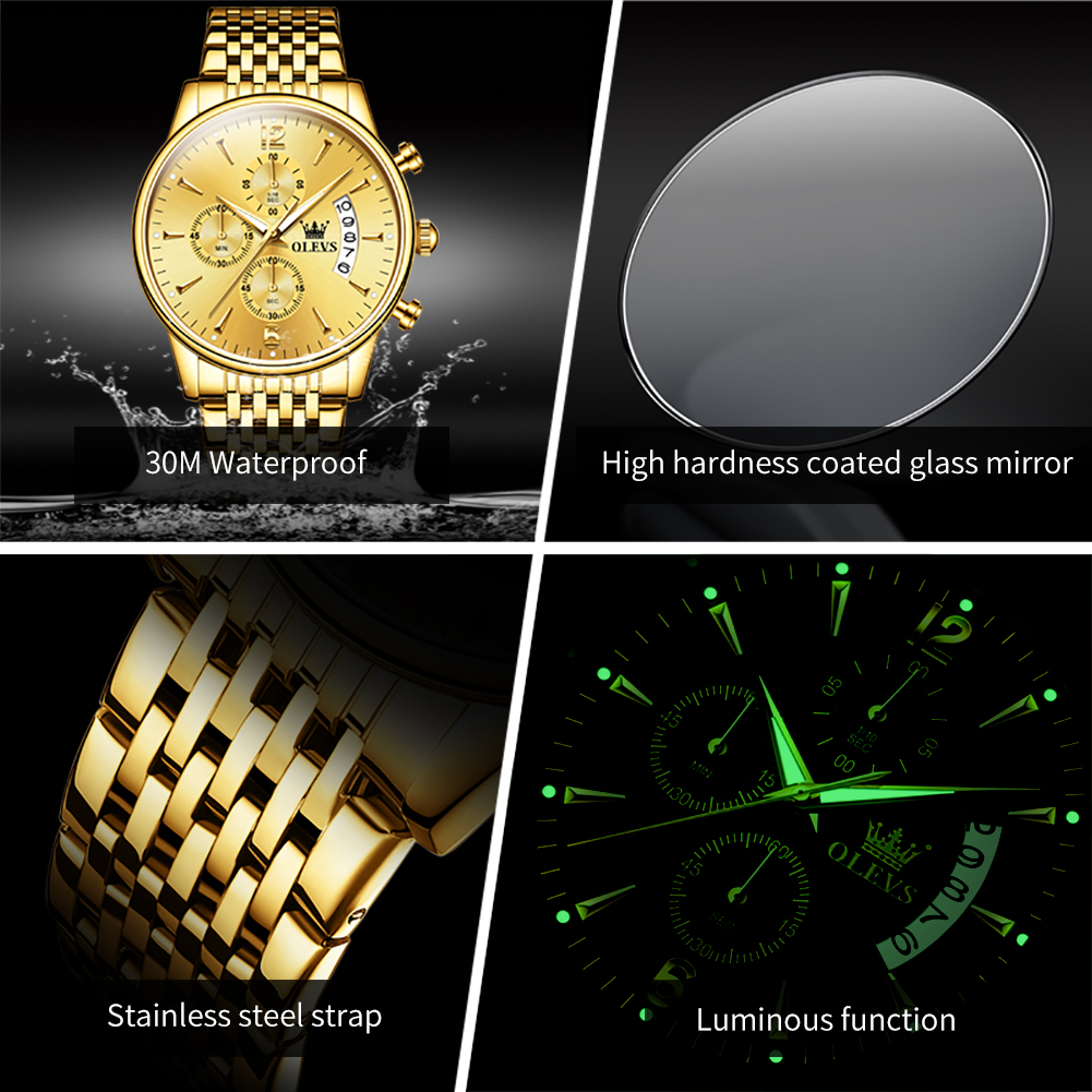 OLEVS Brand Luxury Gold Quartz - Luxury Watch Wallpaper ulasan dan harga