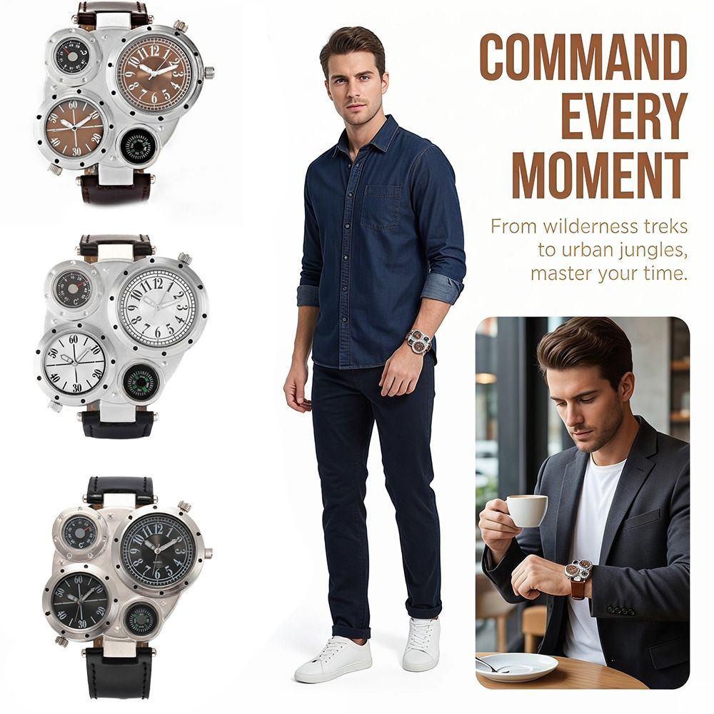 Luxury PU Leather Strap Big Fa - Compass Watch Luxury ulasan dan harga