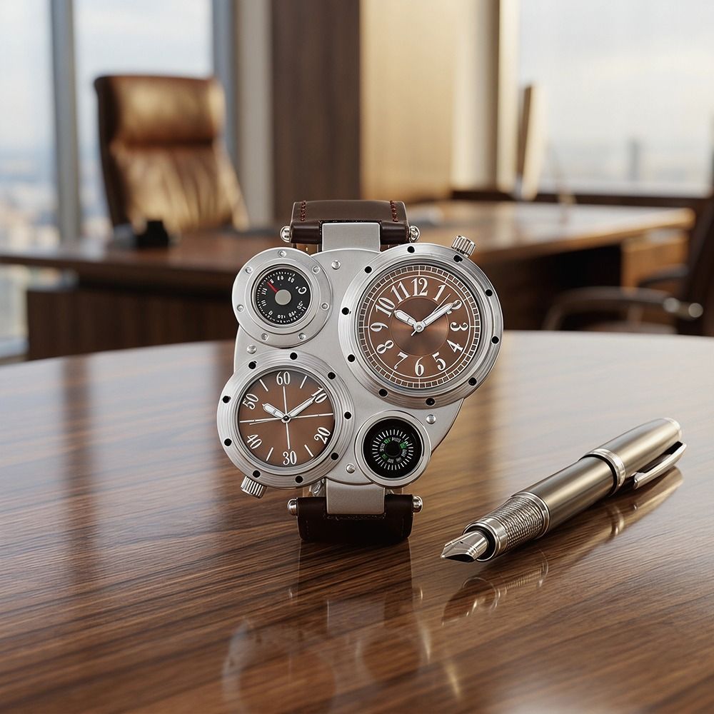 Luxury PU Leather Strap Big Fa - Compass Watch Luxury ulasan dan harga