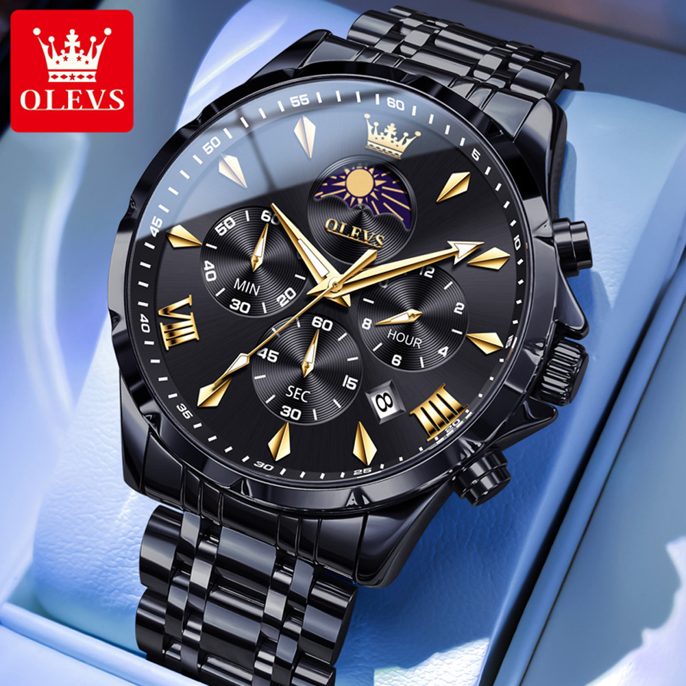 OLEVS 3653 Brand Moon Phase Ca - Luxury Watch Wallpaper ulasan dan harga