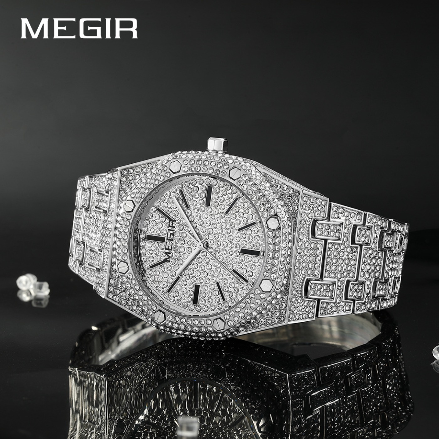MEGIR Luxury Quartz Rhinestone - Luxury Watch Business ulasan dan harga