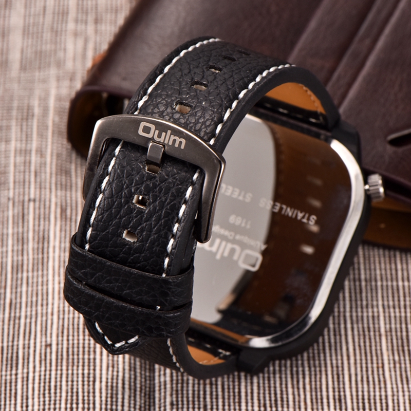 Oulm Classic Black Casual Watc - Compass Watch Luxury ulasan dan harga