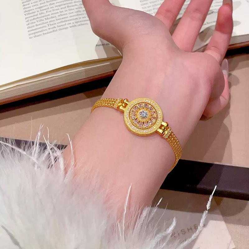 24k Gold 9999 Light Luxury Dia - Compass Watch Luxury ulasan dan harga