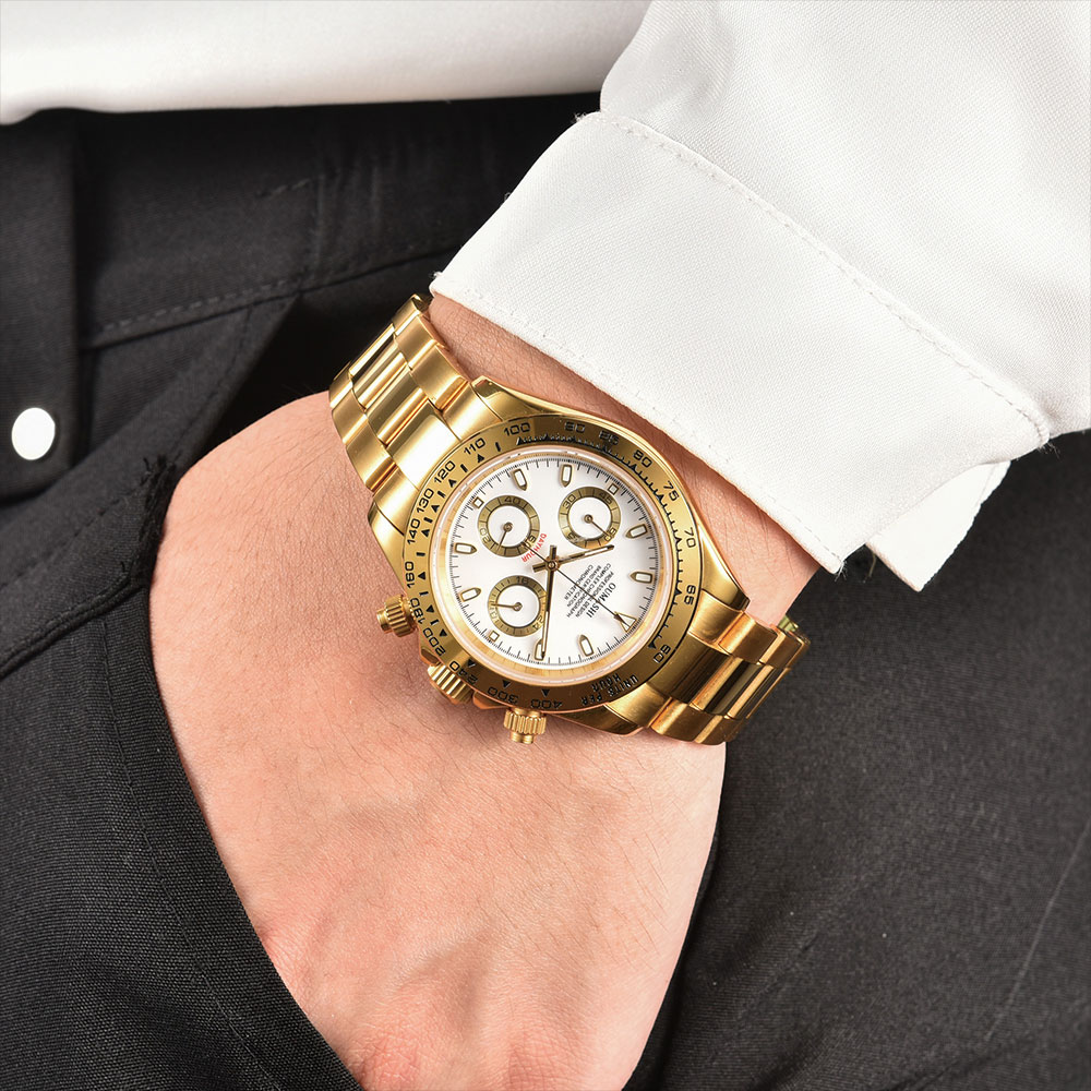 39mm Gold Men's Watch VK63 Mov - Luxury Watch Business ulasan dan harga
