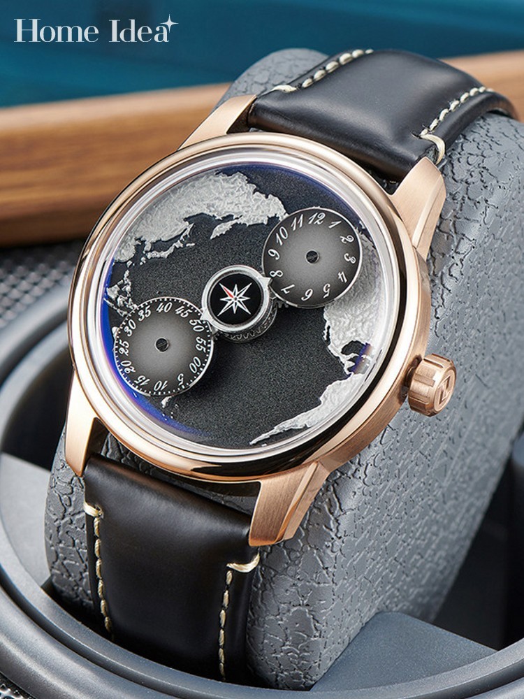 Casual Men Work Blue Planet Fu - Compass Watch Luxury ulasan dan harga
