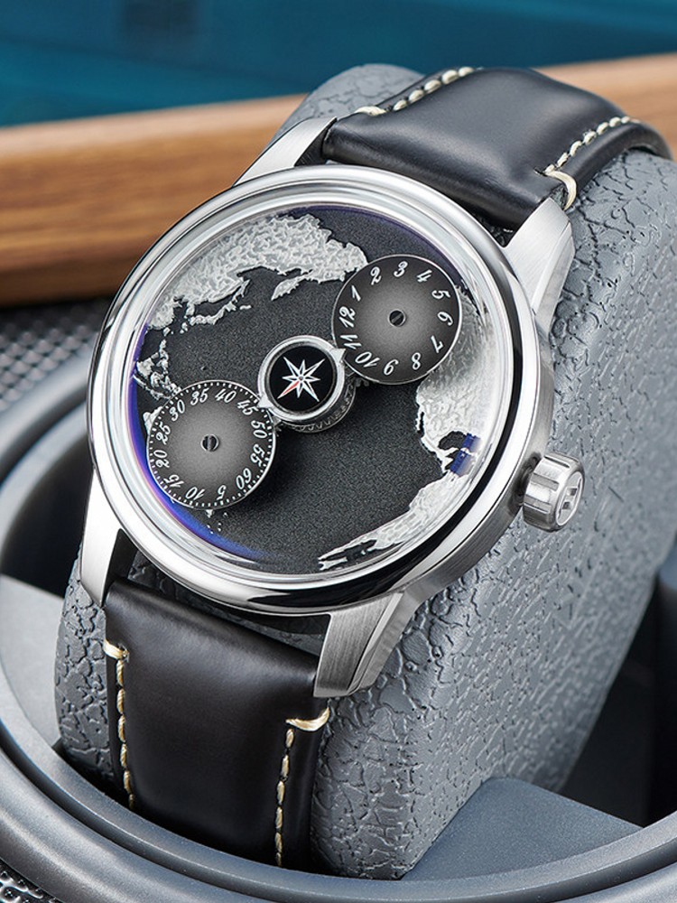 Casual Men Work Blue Planet Fu - Compass Watch Luxury ulasan dan harga