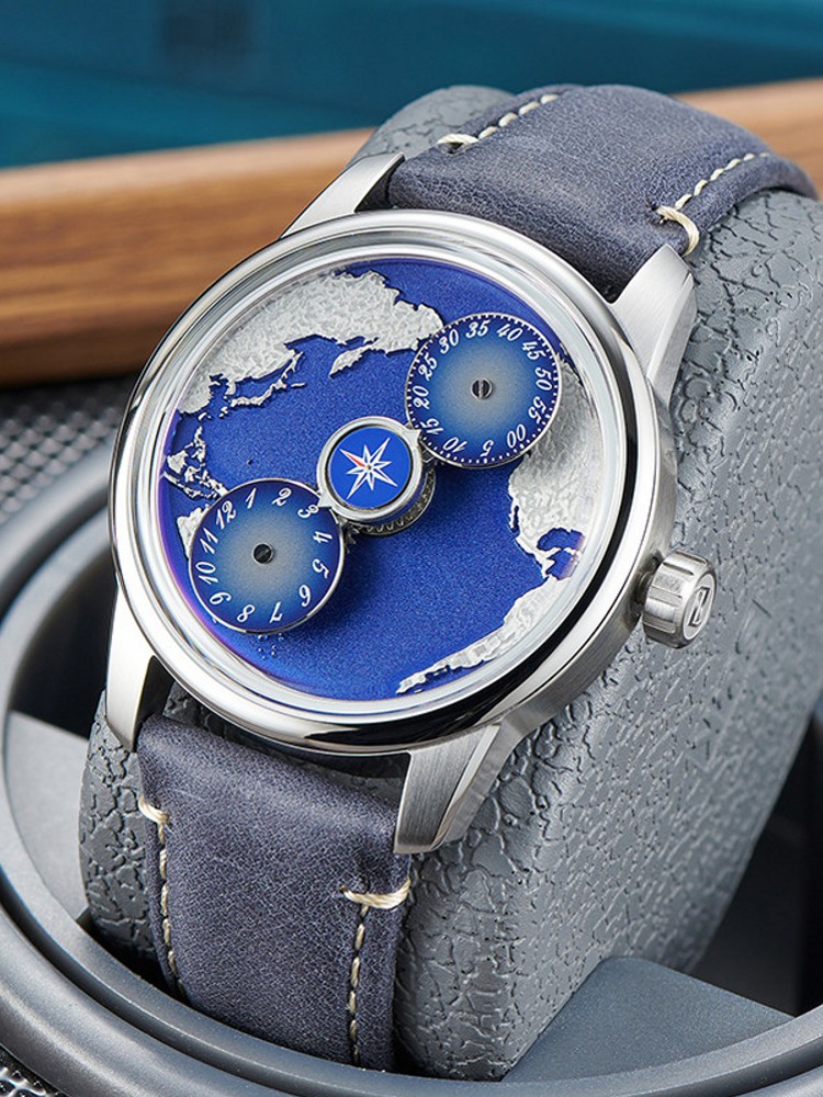 Casual Men Work Blue Planet Fu - Compass Watch Luxury ulasan dan harga