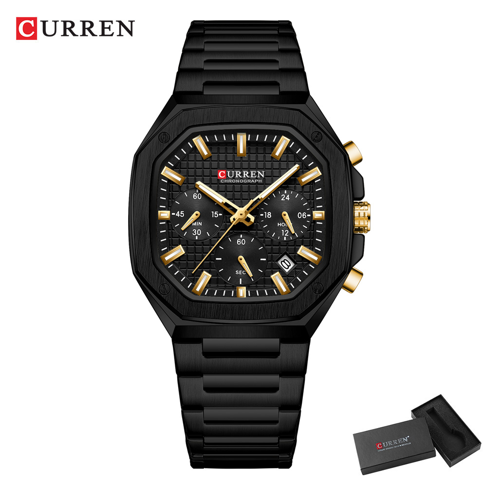 CURREN Luxury Square Chrono Wa - Luxury Watch With Bracelet ulasan dan harga
