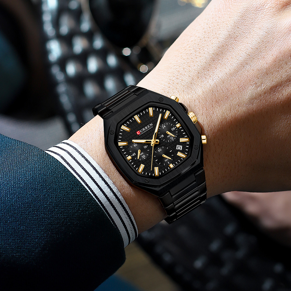 CURREN Luxury Square Chrono Wa - Luxury Watch With Bracelet ulasan dan harga