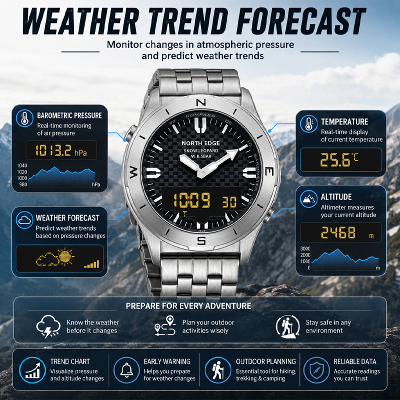 NORTH EDGE Men's Sports Digita - Compass Watch Luxury ulasan dan harga