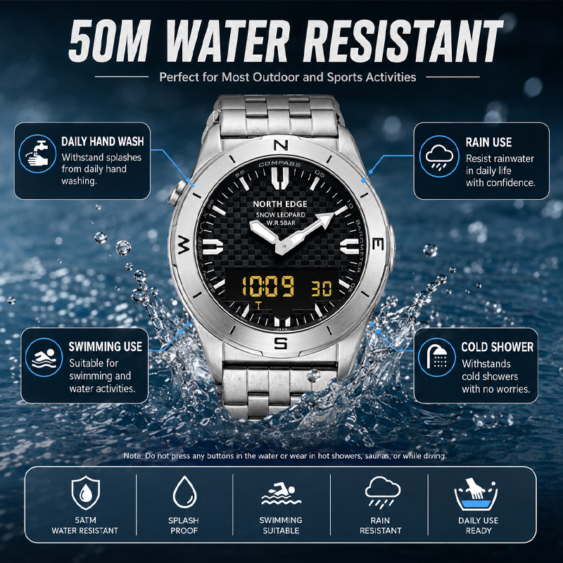 NORTH EDGE Men's Sports Digita - Compass Watch Luxury ulasan dan harga